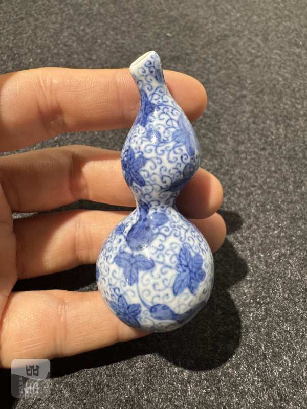 清晚期 青花矾红福禄万代纹葫芦一对 - 图2